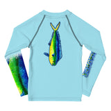 Mahi Masher Long Sleeve Youth Rash Guard Arctic Blue 2T-7