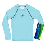 Mahi Masher Long Sleeve Youth Rash Guard Arctic Blue 2T-7