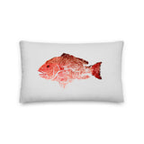 Snapper Fish Premium Pillow white