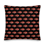 Snapper Patterned Premium Pillow black