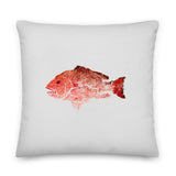 Snapper Fish Premium Pillow white