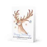 Blue Deer Christmas Greeting card