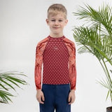 Start Wearing Snapper" Red Kids Rash Guard