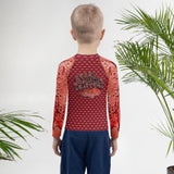 Start Wearing Snapper" Red Kids Rash Guard