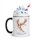 Blue Light Deer Christmas Mug with Color Inside