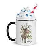 Green Deer Christmas Mug with Color Inside