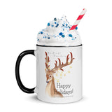 Yellow Light Deer Christmas Mug with Color Inside