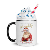 Naughty or Nice Santa Christmas Mug with Color Inside