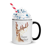 Yellow Light Deer Christmas Mug with Color Inside