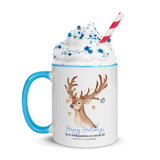 Blue Light Deer Christmas Mug with Color Inside