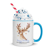 Blue Light Deer Christmas Mug with Color Inside