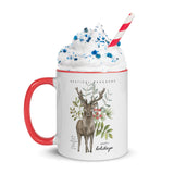 Green Deer Christmas Mug with Color Inside