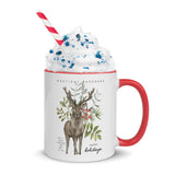 Green Deer Christmas Mug with Color Inside