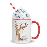 Yellow Light Deer Christmas Mug with Color Inside