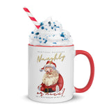 Naughty or Nice Santa Christmas Mug with Color Inside