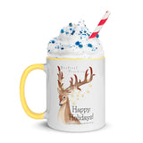 Yellow Light Deer Christmas Mug with Color Inside