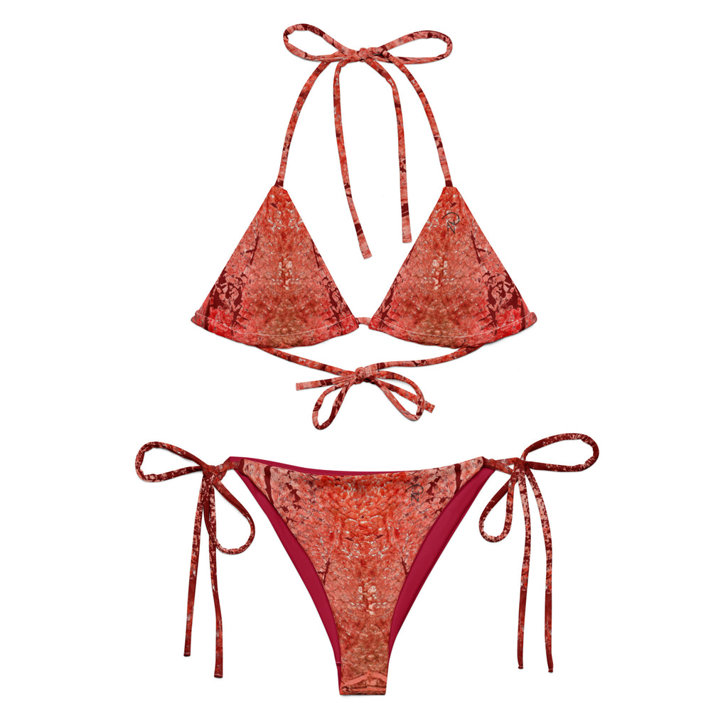 bikini recycled fishing net Handmade Colorful Scale Fish Triangle Cover-Up Soft and stretchy material with UPF 50+ Recycled Fishnet Swimwear: GF Swim