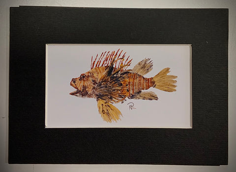 Lionfish University Lionfish Eliminator Gyotaku Fish Print