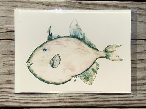 Triggerfish Gyotaku Cards