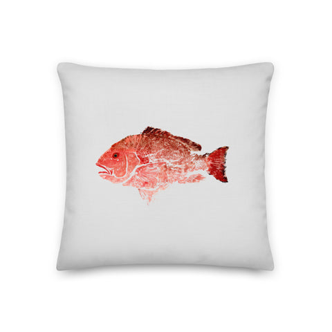 Snapper Fish Premium Pillow white