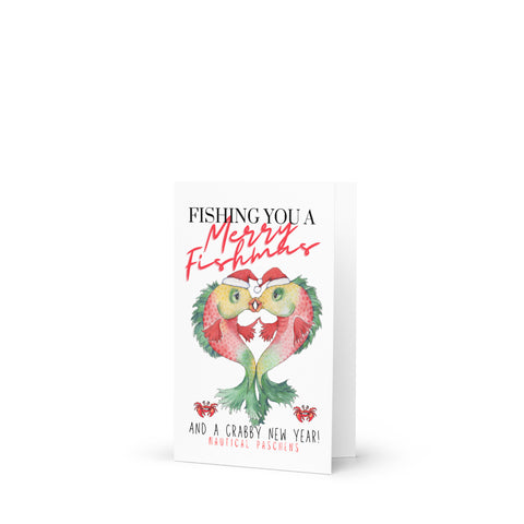 Kissing Fismash Christmas Greeting card