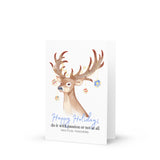 Blue Deer Christmas Greeting card