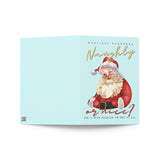 Naughty or Nice? Santa Christmas Greeting card