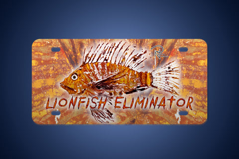 Lionfish Eliminator Metal License Plate