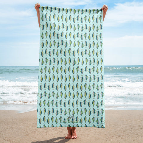 Gyotaku Tuna Terminator Beach Towel