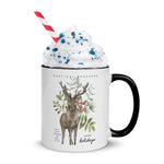 Green Deer Christmas Mug with Color Inside