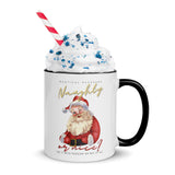 Naughty or Nice Santa Christmas Mug with Color Inside
