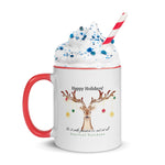 Multicolor Light Deer Christmas Mug with Color Inside