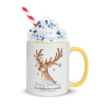 Blue Light Deer Christmas Mug with Color Inside